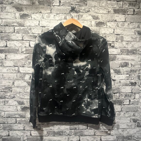 EUC Nike Youth  Black Grey White Hoodie w/ Upside Down Swoosh - Picture 8 of 15